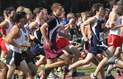 Senior Anthony Parmaswaran runs in the Jesse Owens Invitational. 