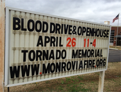 Student organizes blood drive, open house for anniversary of April 27, 2011 tornadoes