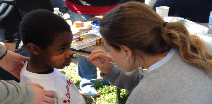 Sophomore Libby Reid manning a station at the Special Olympics. 