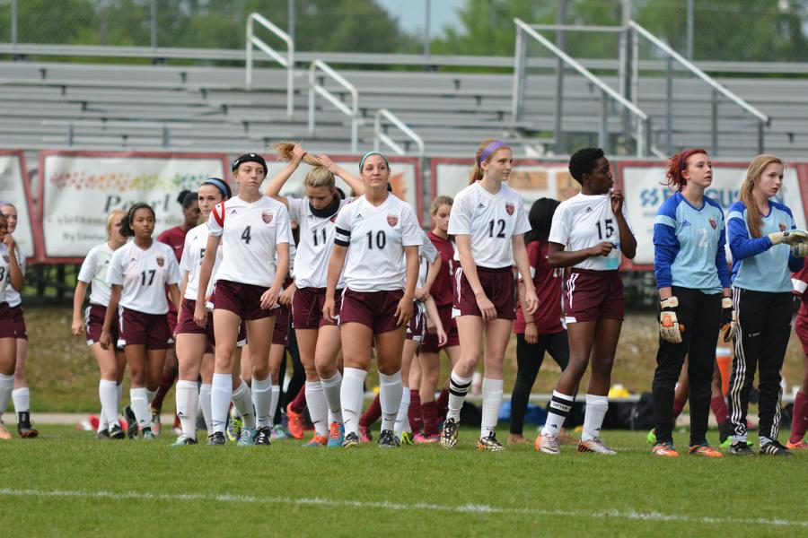 The team prepares to take the field against Gadsden City in the first round of the state playoffs. 