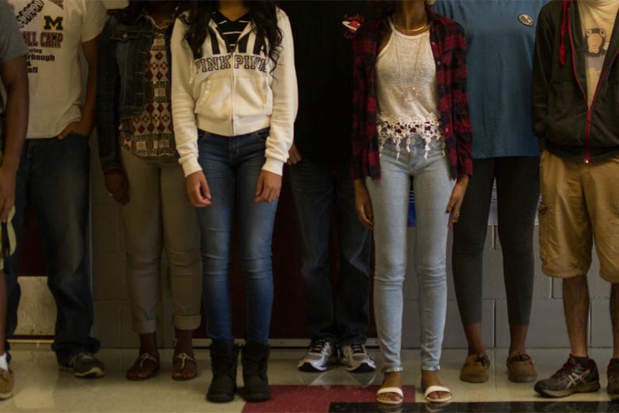 Students show thier unique fashons in the hallways.