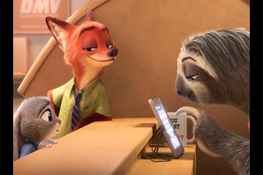 A scene from the new Disney movie Zootopia.