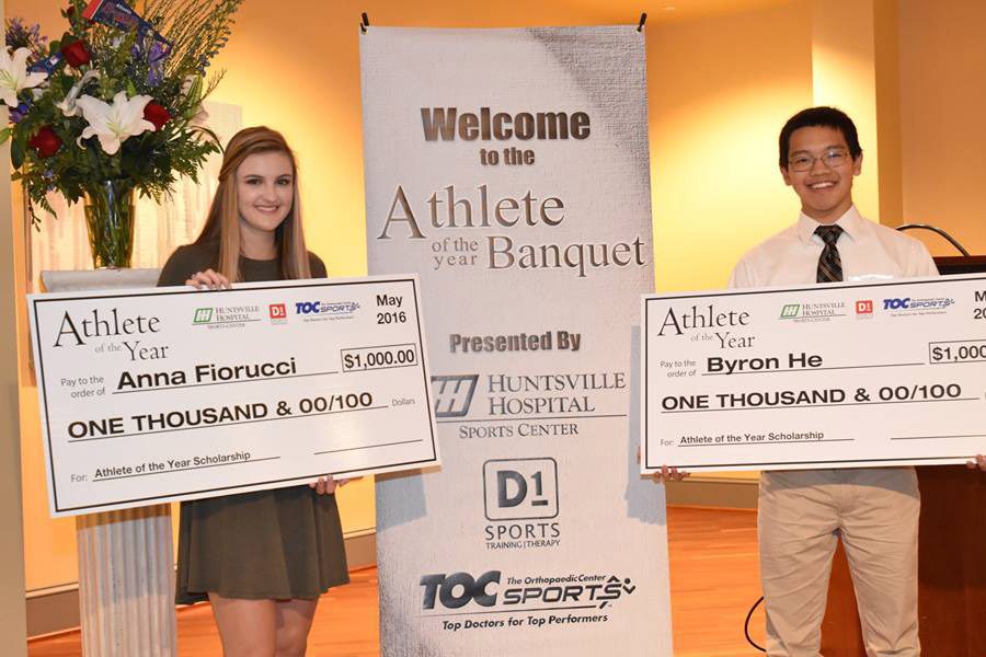 The winners pose after being awarded with their checks at Hunstville Hospital.