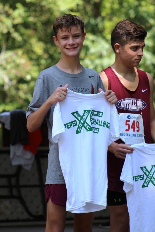 Matthew Livingston at the first track meet of the season