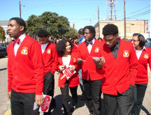 Strolling through the streets of Selma, Sparkman Service Organization members learn about the Civil Rights Movement. 