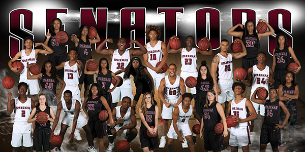 The basketball teams show that they are ready for the upcoming season in their promotional photo. 