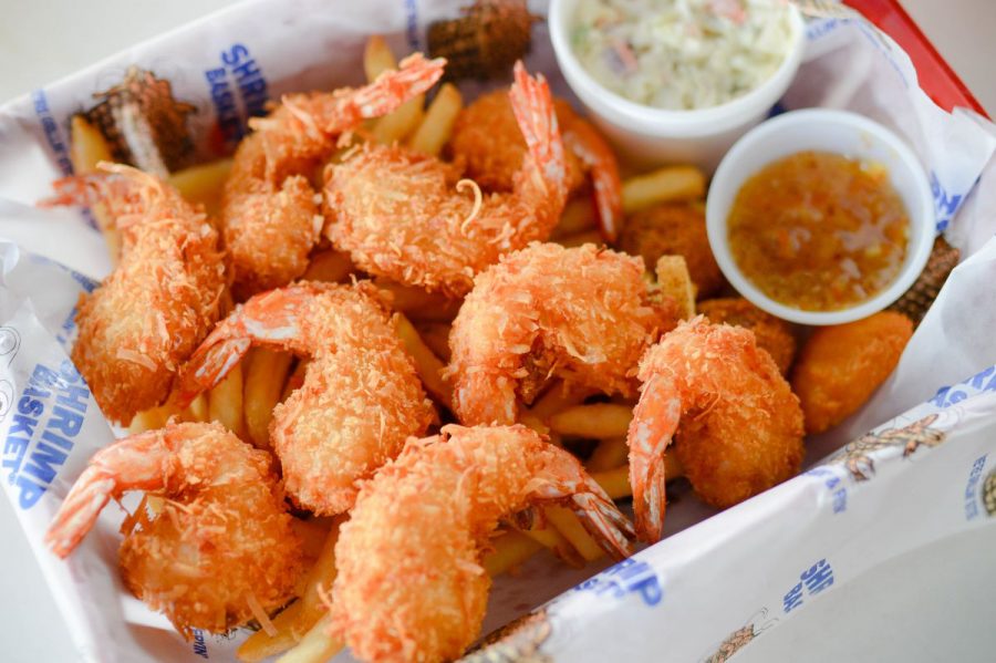 The+Shrimp+Basket+is+known+for+its+fresh+seafood+shipped+from+the+Gulf.+The+restaurant+has+been+made+famous+for+its+Gulf+Shores+location.+