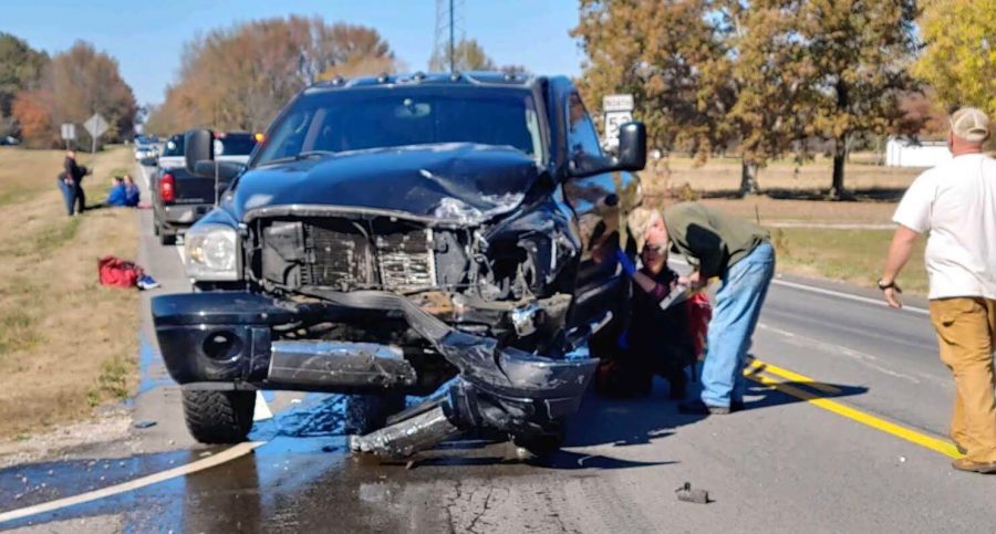 A wreck on Hwy. 53 stops traffic. The increase in accidents on this stretch of road have led Rep. Andy Whitt to lobby for help. 