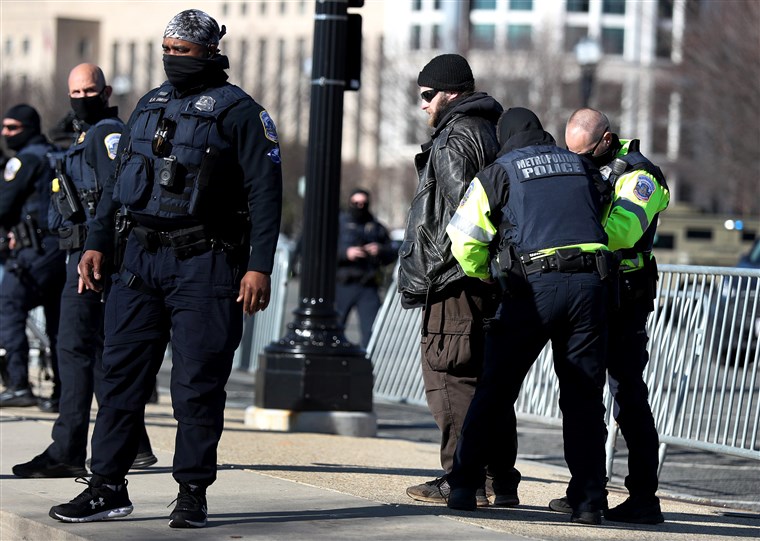 A man is being detained for questioning in Wednesdays D.C. riot. 