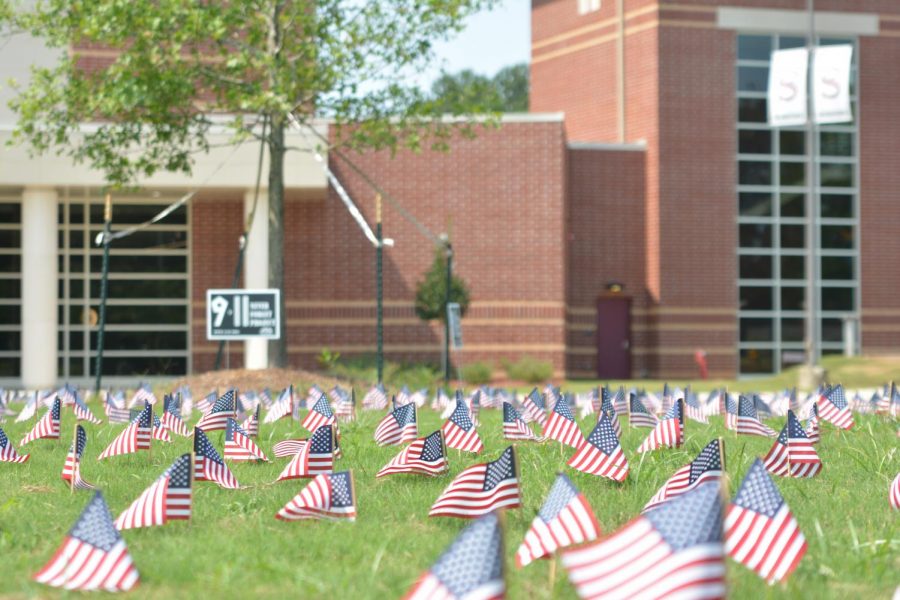 The 9/11 Memorial in front of Sparkman high School