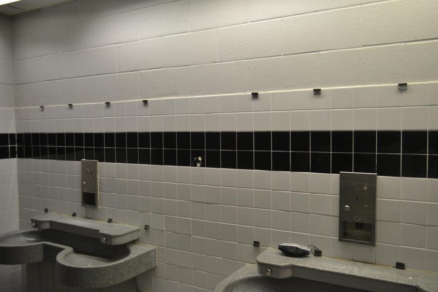 The Sparkman boys bathroom missing all of the mirrors