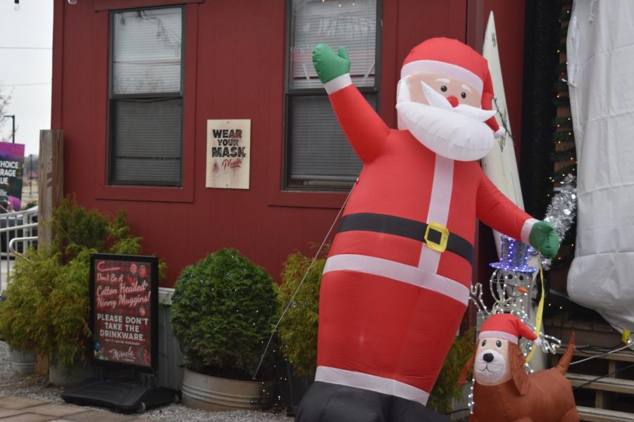 Santa greets everyone at the entrance of Midcity.