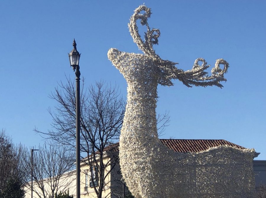 The iconic reindeer reign over the entrance of Belk at Bridgestreet. 