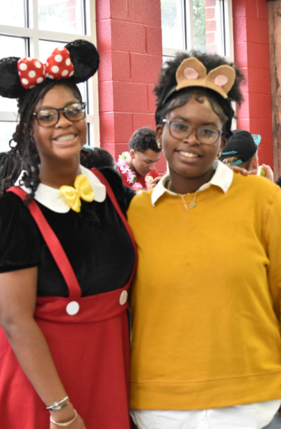 Sophomores Kelli Fletcher and Arianna Bolden dressed up as Minnie Mouse and Aruther 