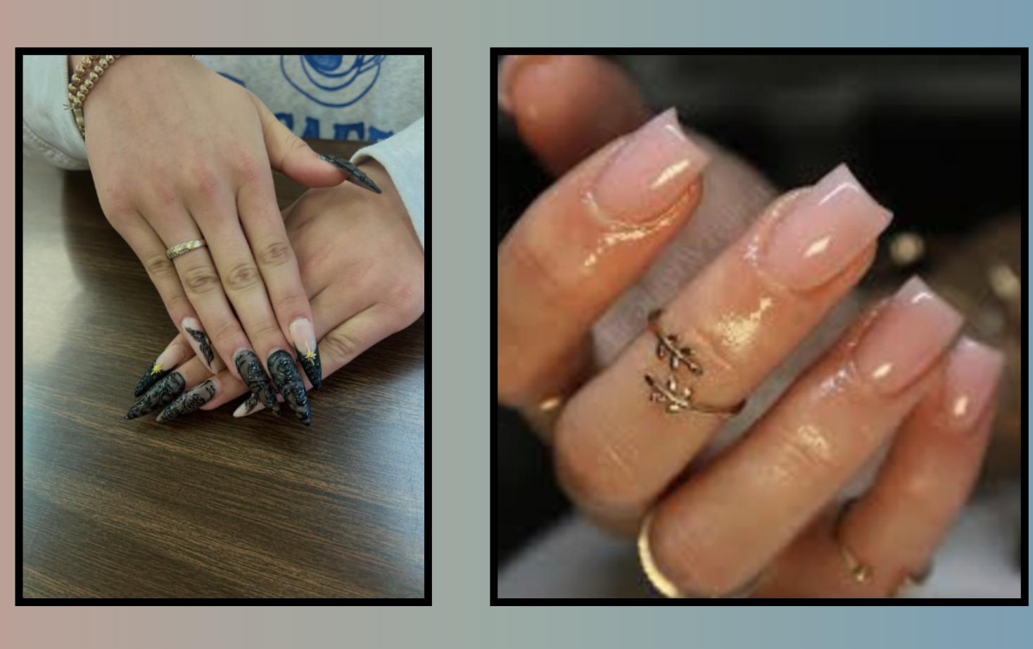 Left: Ryann Petraszewsky’s Nails & Right: Princess Nash’s Nail Insporation 

